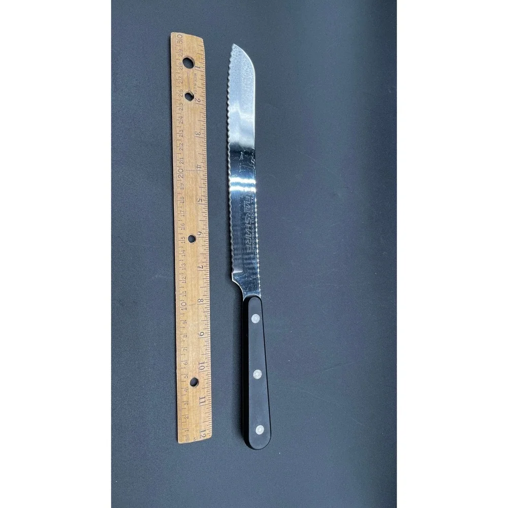 Ever Sharp Kitchen Knife Set 7 Pc Serrated Straight Stainless Chefs Boning‎ Vtg